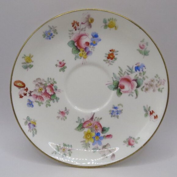 Mintons Antique Teacup and Saucer H2629 Pink Rose Blue Yellow Red Floral England - Picture 9 of 15